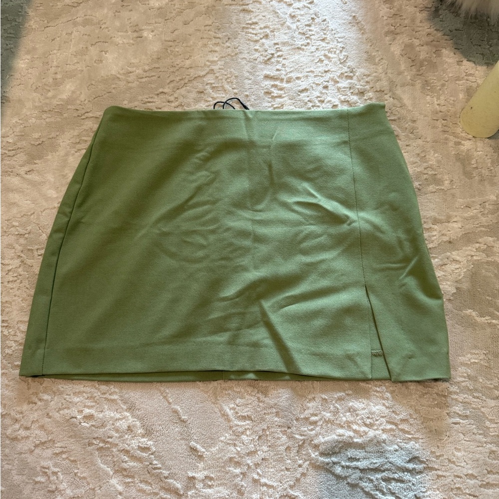 Green Mini Pencil Skirt for Casual Wear